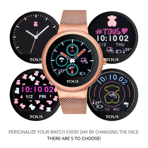 Rose IP Steel Rond Touch activity Watch TOUS