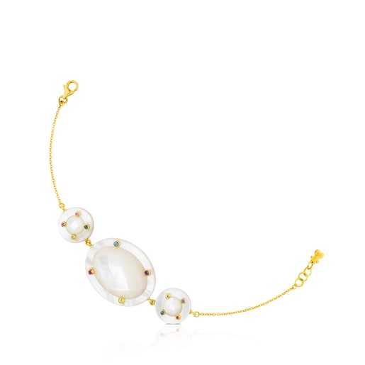 Ciel Bracelet in Gold with Gems and Mother-of-Pearl