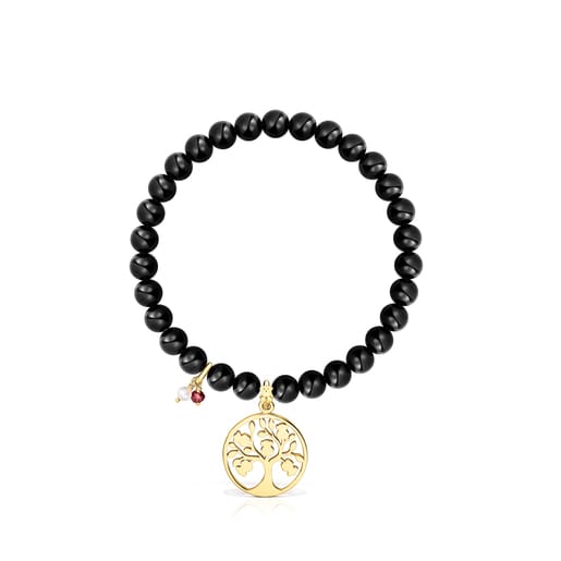 Pulsera árbol con baño de oro 18 kt sobre plata y shunghitas TOUS Good Vibes