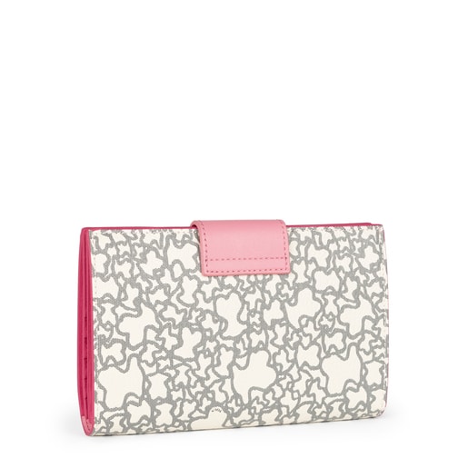 Medium beige and fuchsia Kaos Mini wallet