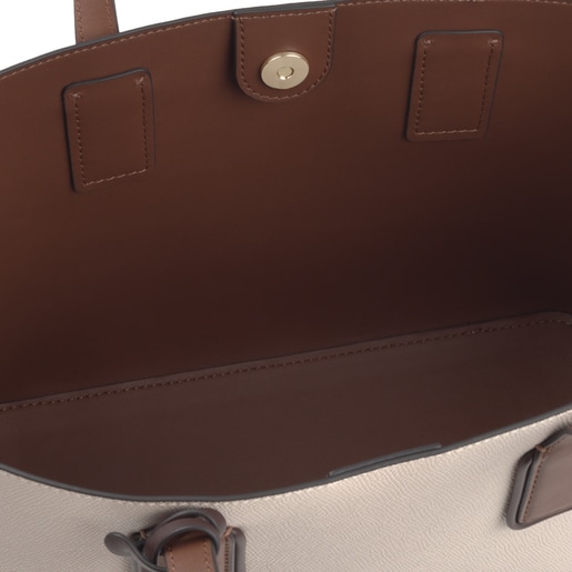 Cabas TOUS Essential petit beige et marron