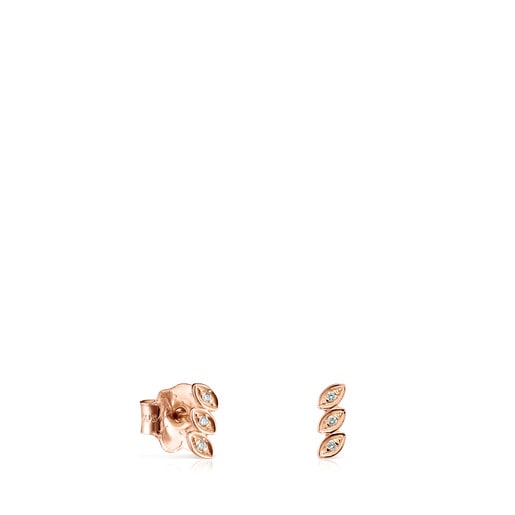 Riviere Earrings in Rose gold with Diamonds