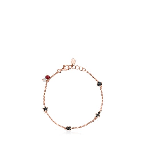 Pulsera motif de plata vermeil rosa hotsell