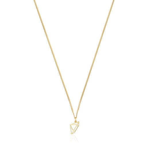 Колье Job из вермеля с шармом в виде бриллианта