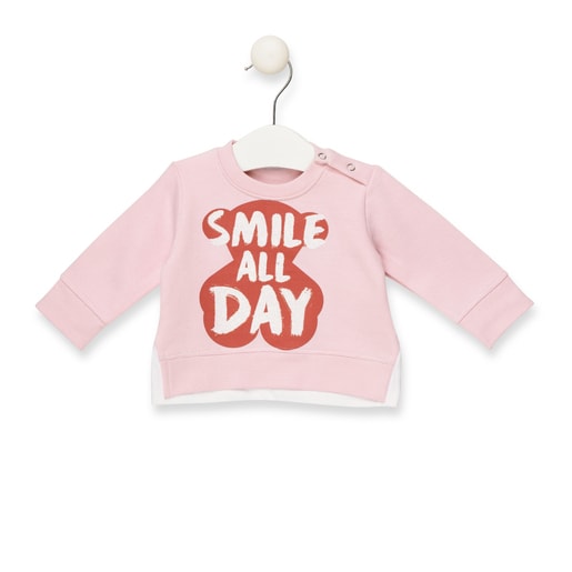 Sweatshirt "Smile all day" Rosa