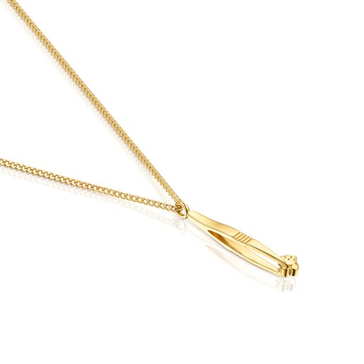 Silver Vermeil TOUS Job Necklace with 2,45cm.clothes pin pendant