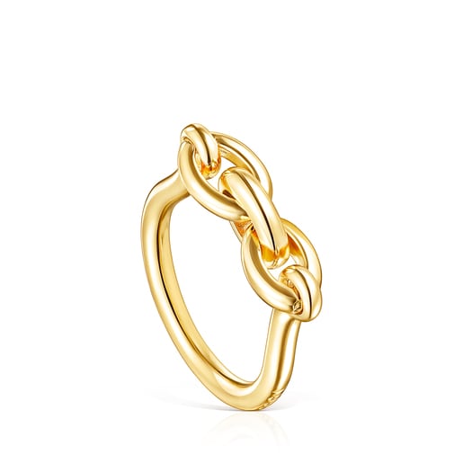 Silver Vermeil Ring chain shape TOUS Good Vibes | TOUS