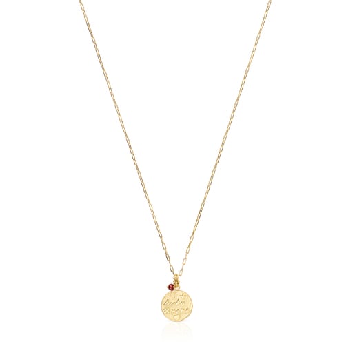 Silver Vermeil TOUS Good Vibes Mama Necklace with Ruby