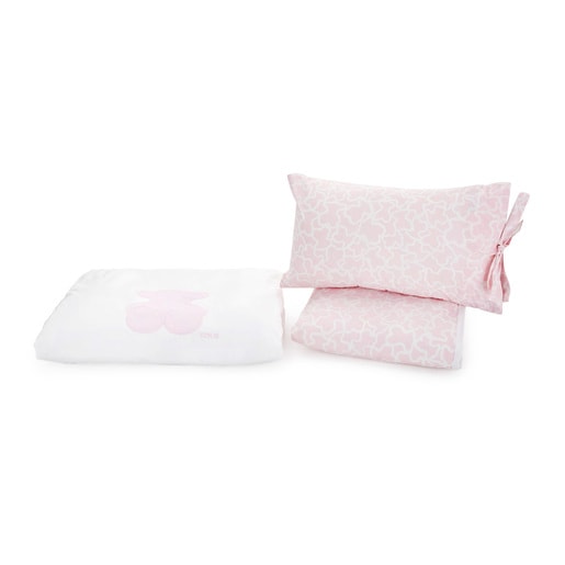 Kaos mini cot bed clothes in pink