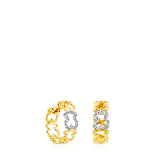 Gold Silueta Earrings with Pearl