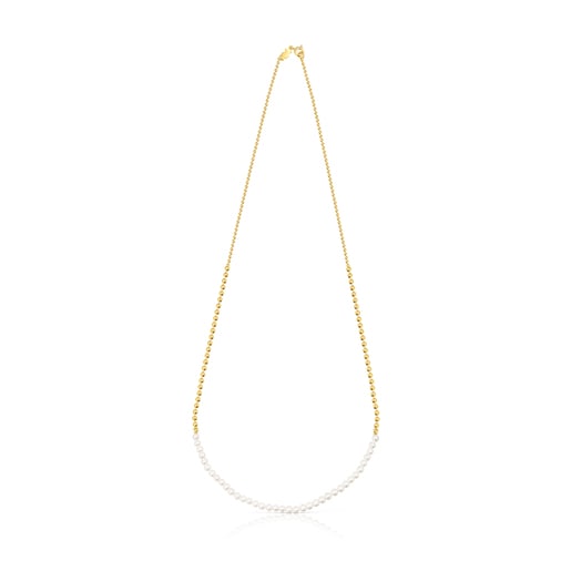 Silver Vermeil Gloss Choker with Pearls | TOUS