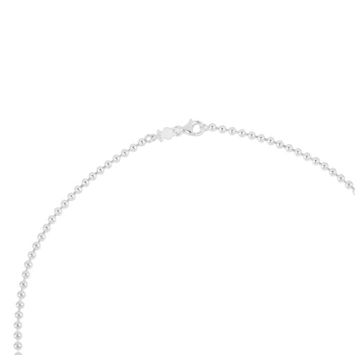 80 cm lange Halskette TOUS Chain aus Silber mit 3 mm großen Kugeln.