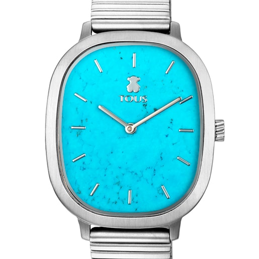 Reloj analógico Heritage Gems de acero con esfera de Turquesa | TOUS