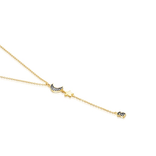 Silver Vermeil Nocturne Necklace with Diamond charms