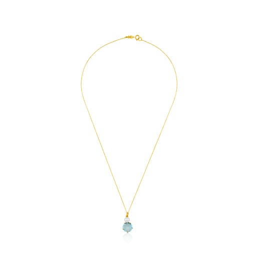 Gold Ivette Necklace with Topaz and Pearl