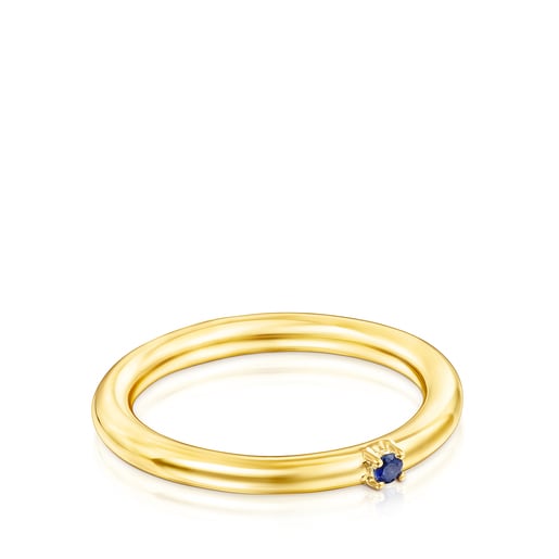 Silver Vermeil and blue Sapphire TOUS Ring Mix Ring