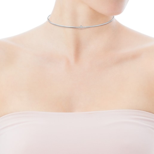Light Choker in White Gold with Diamonds