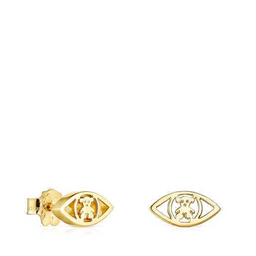 Gold TOUS Good Vibes eye Earrings