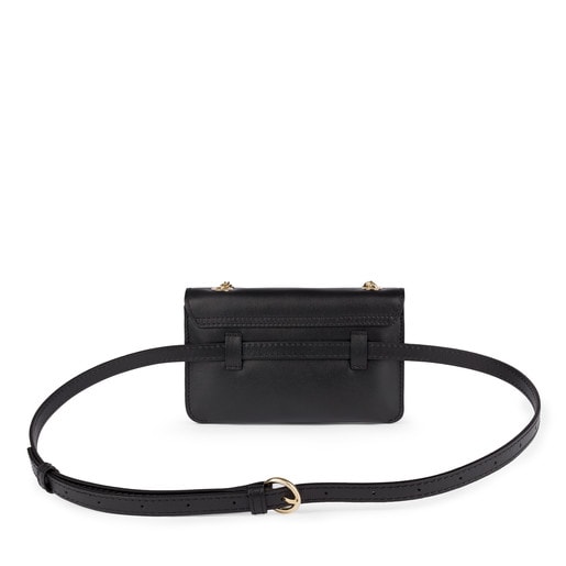 Black leather Liz Pendants belt bag