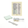 Beauty hairbrush and comb set in grey