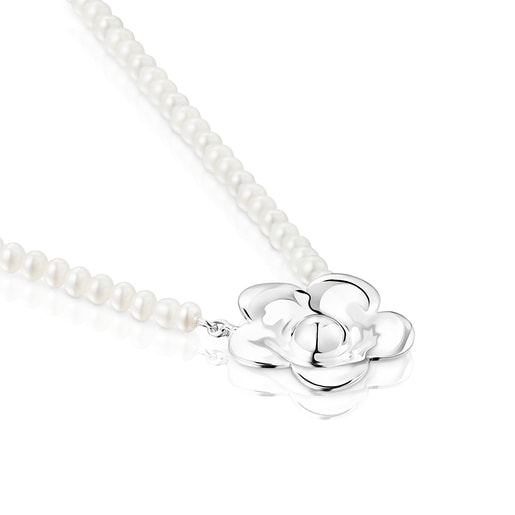 ネックレス Fragile Nature フラワー 42cm　シルバー925　パール　