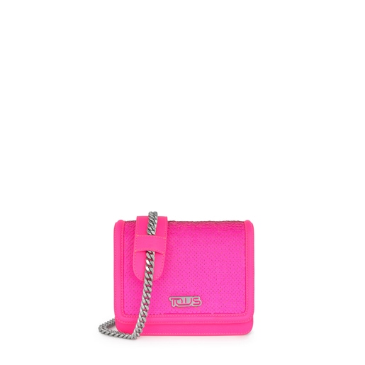 Fluorescent pink Ruby Crossbody bag with sequins