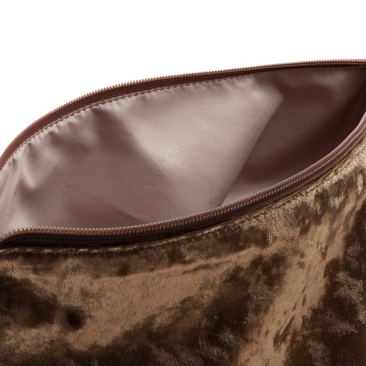 Bolsa mediana Kaos Shock de Terciopelo dorado