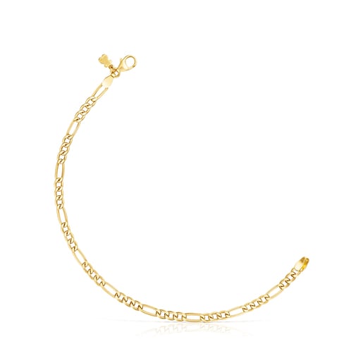 Bracciale grumetta con placcatura in oro 18 kt su catena TOUS in argento