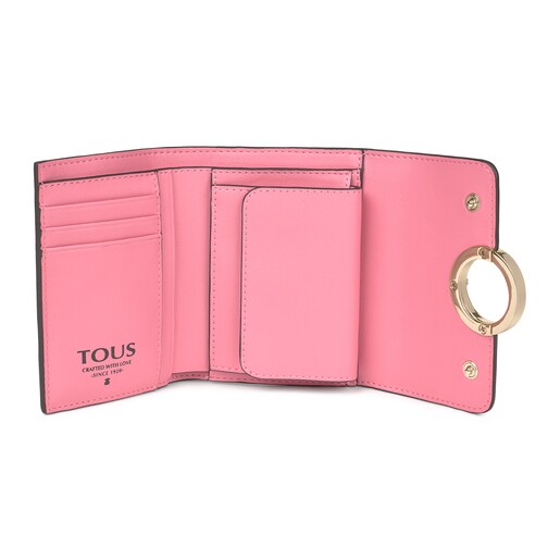 Small brown and pink Audree Wallet