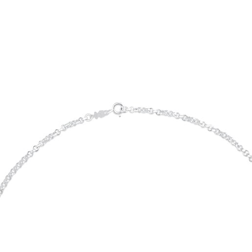 Mittellange Halskette TOUS Chain aus Silber mit Kugeln, 60 cm lang.