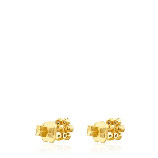 Gold Gem Power Earrings with Diamonds