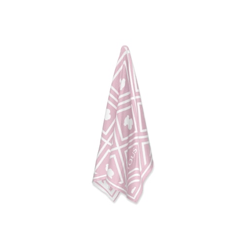 Nile geomet.bears Jacquard-weave blanket in Pink