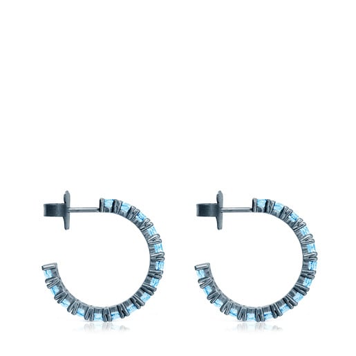 ATELIER Titanium Earrings with Gold and Topazes