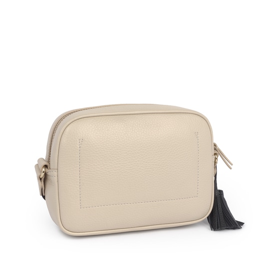 Sac à bandoulière Leissa petit en Cuir beige