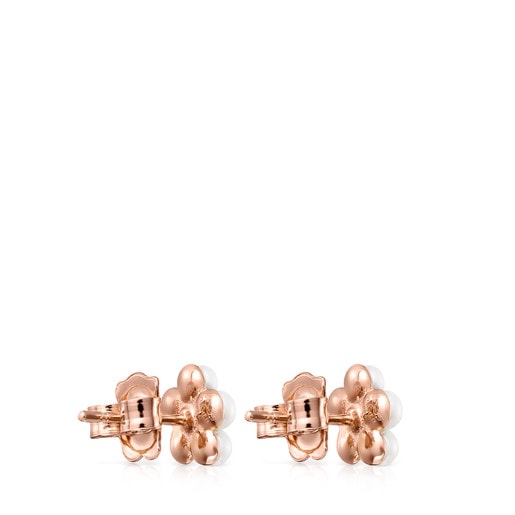Σκουλαρίκια Real Sisy από ροζ Χρυσό Vermeil με Μαργαριτάρια