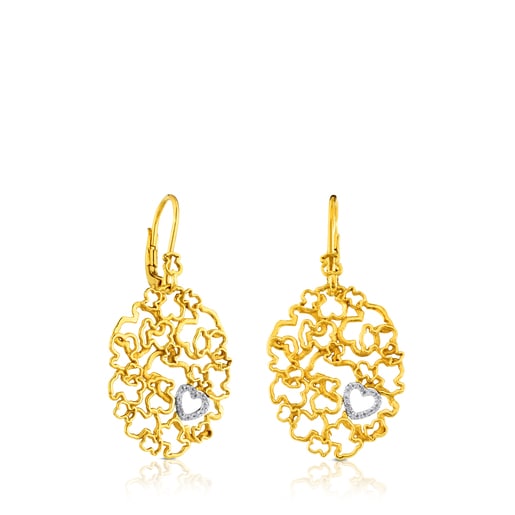 Aretes de oro con diamantes Milosos