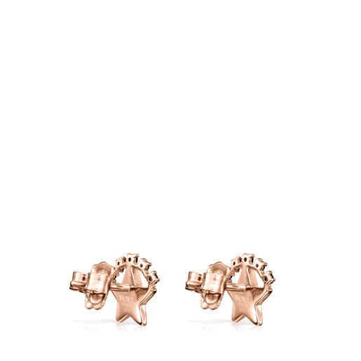Rose Silver Vermeil Real Sisy star Earrings with Spinels
