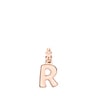 Alphabet letter R Pendant in Rose Silver Vermeil