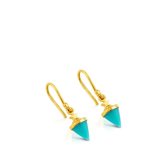 Aros Tack con baño de oro 18 kt sobre plata