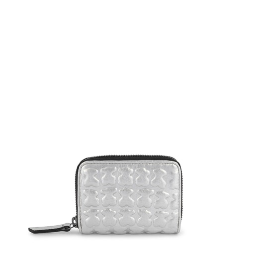 Medium silver leather Sherton purse TOUS