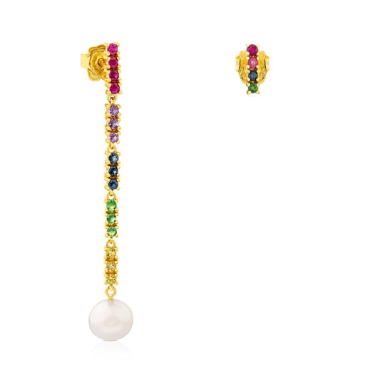 Gold Lio Earrings with Gems