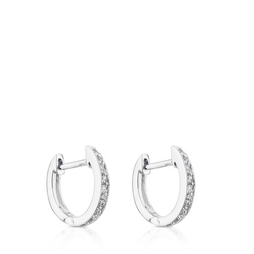 White Gold TOUS Les Classiques hoop Earrings with Diamonds