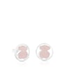 Silver Camille Earrings with Rose Quartz