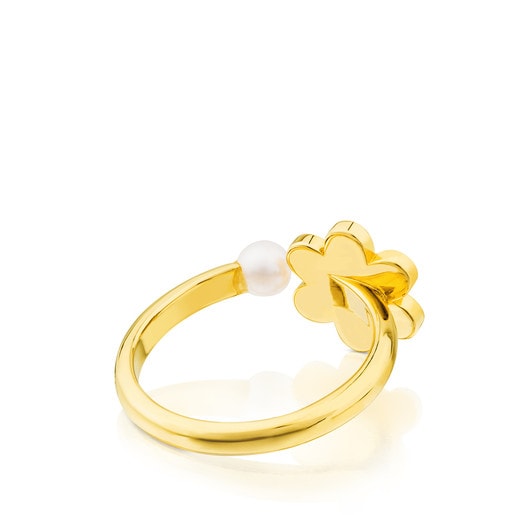 Vermeil Silver Happy Moments Ring with Pearl and Enamel