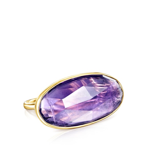 Gold Luz Ring with Amethyst