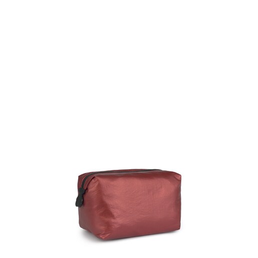 حقيبة أدوات التجميل Pleat Upكبيرة باللون الوردي