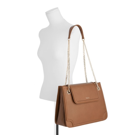 Camel colored Leather Obraian Crossbody bag