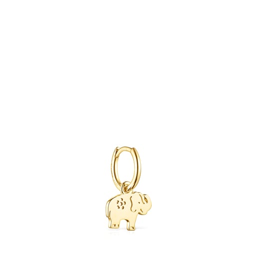 Silver Vermeil Save elephant 1/2 Earring