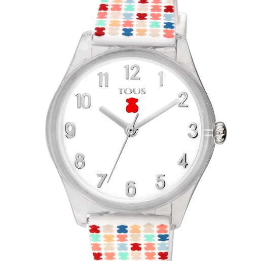 Poly-carbonate Tartan Kids Watch with Multicolor Silicone Strap