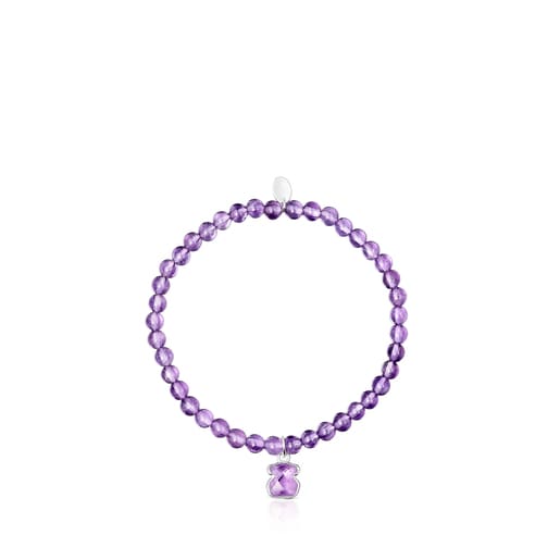 Silver and Amethyst Icon Color Bracelet